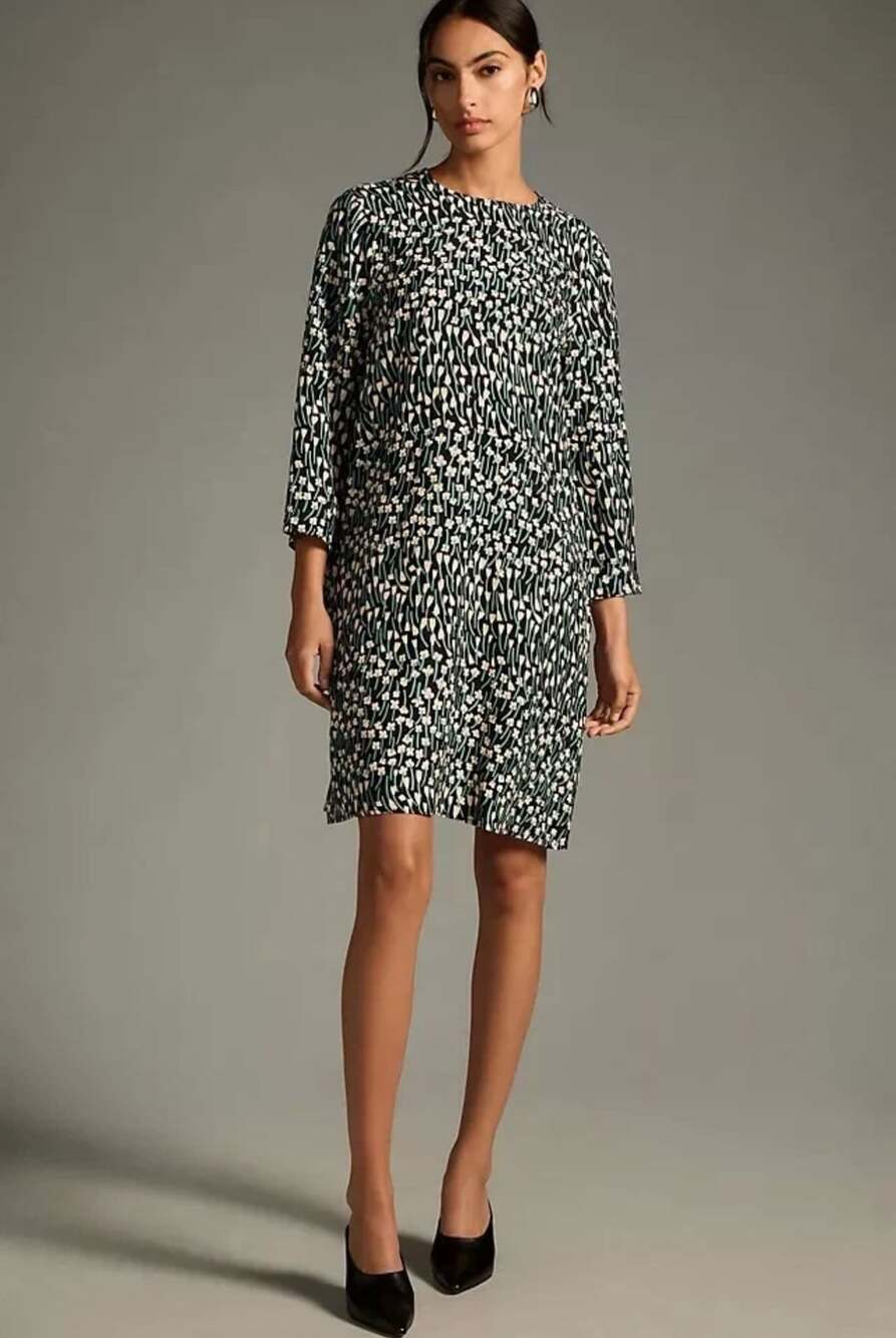 Marimekko Altaani Tuulahdus Cupro Dress A-Line Floral Dress Womens one size W173